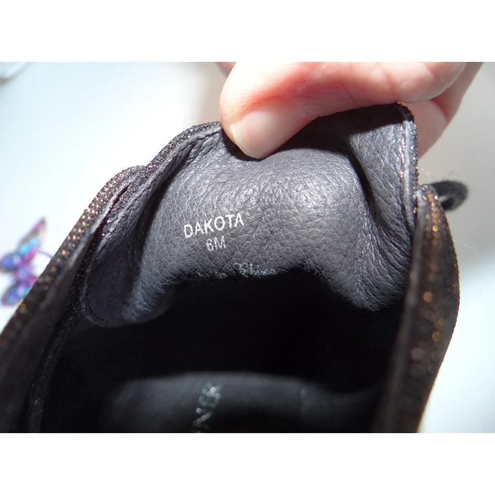 Donald J Pliner Dakota Leopard Metallic Wedge Booties‎ Square Toe 6M